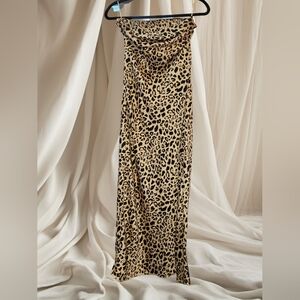 Thirty/Thirty La Long Cheetah/Leopard Print Backless Dress
